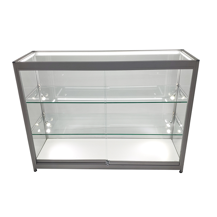 China Retail Glass Display Case With 4, Lighted Glass Countertop Display Case