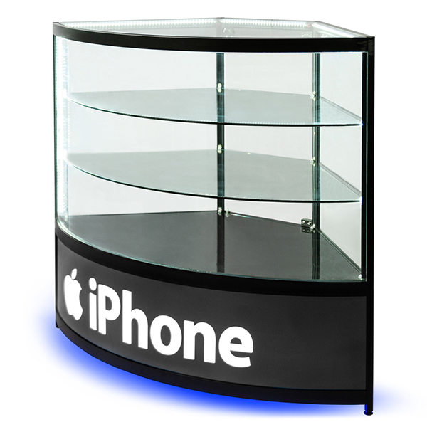 https://www.oyeshowcases.com/phone-display-c Cabinet-with-illuninated-logo-at-front-pane-oye-product/