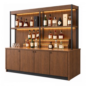 Back bar display with tiered bottle shelves (1)