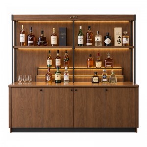 Back bar display with tiered bottle shelves (4)