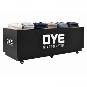 Black mobile apparel display table (1)