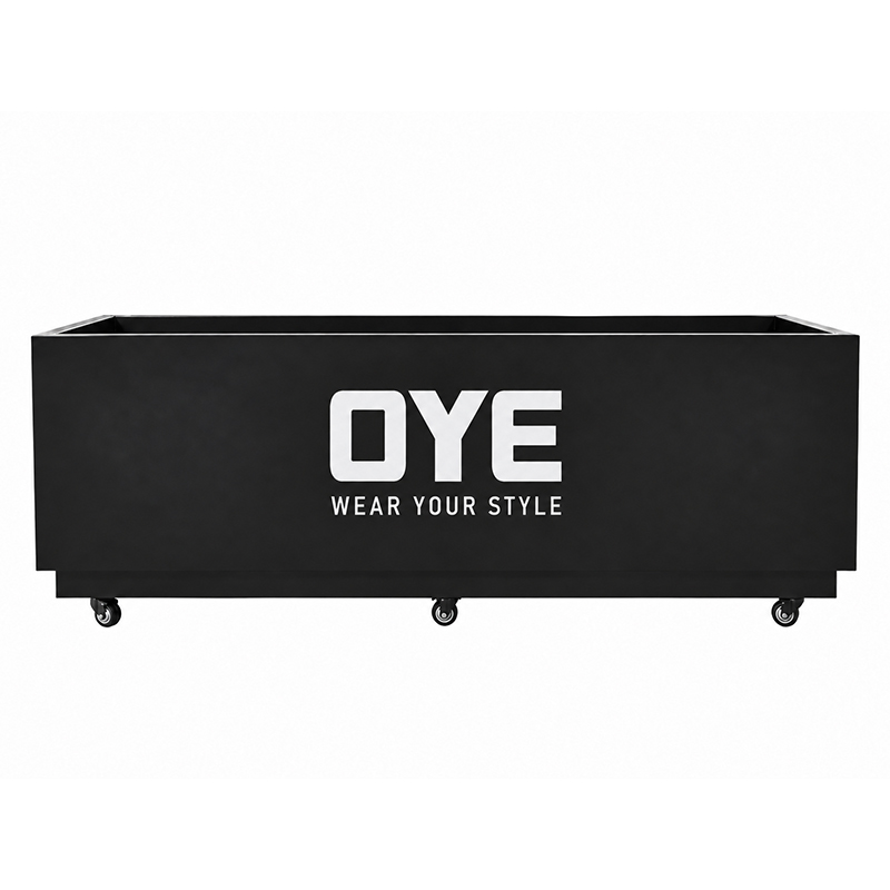 Black mobile apparel display table (2)