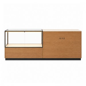 Branded counter with a glass bottle display (2)