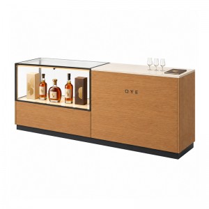 Branded counter with a glass bottle display (4)