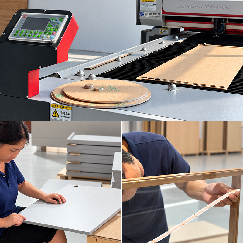 Cosmetic-display-case-production-in-OYE-factory-across-acrylic-cutting,-cabinet-assembly-and-lighting-build-by-OYE-Showcases