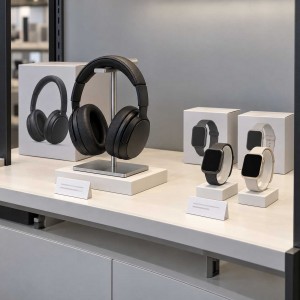 Electronics-displayed-with-matching-product-boxes