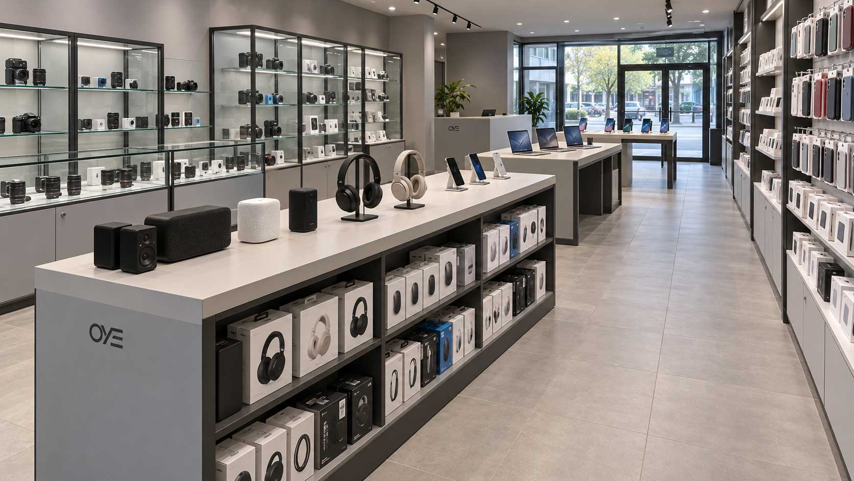 Electronics-store-with-tables-and-glass-counters
