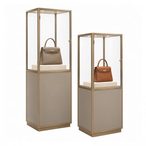 Freestanding glass showcases for handbags (1)