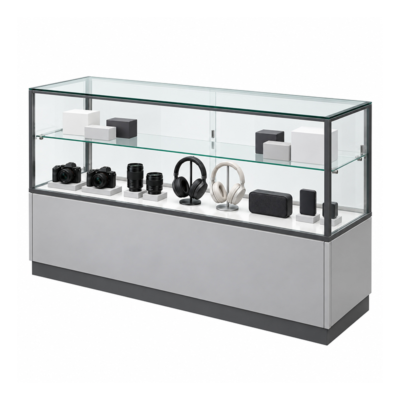 Glass counter with cameras and electronics (1)