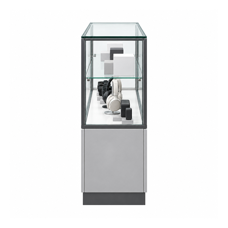 Glass counter with cameras and electronics (2)