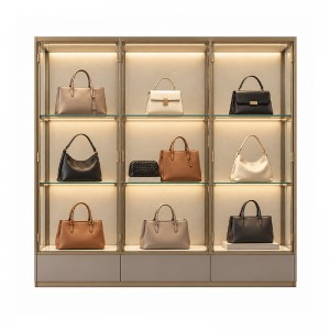 Glass wall showcase for handbags (2)