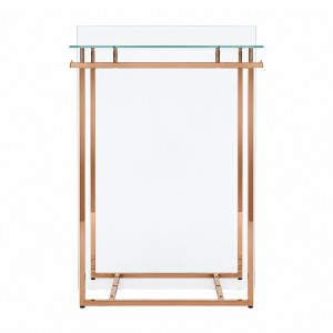 Gold-tone metal and glass display stand (3)