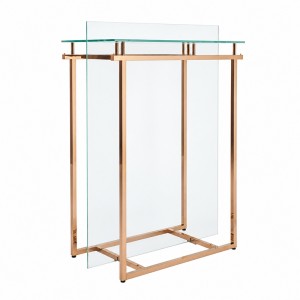 Gold-tone metal and glass display stand (4)