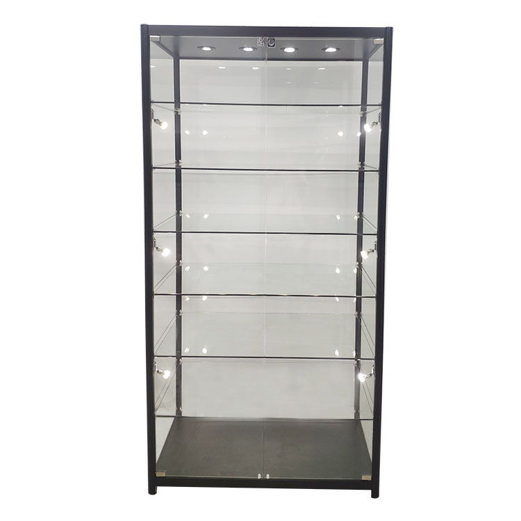 Museum quality glass display cases with Grey Backing    OYE