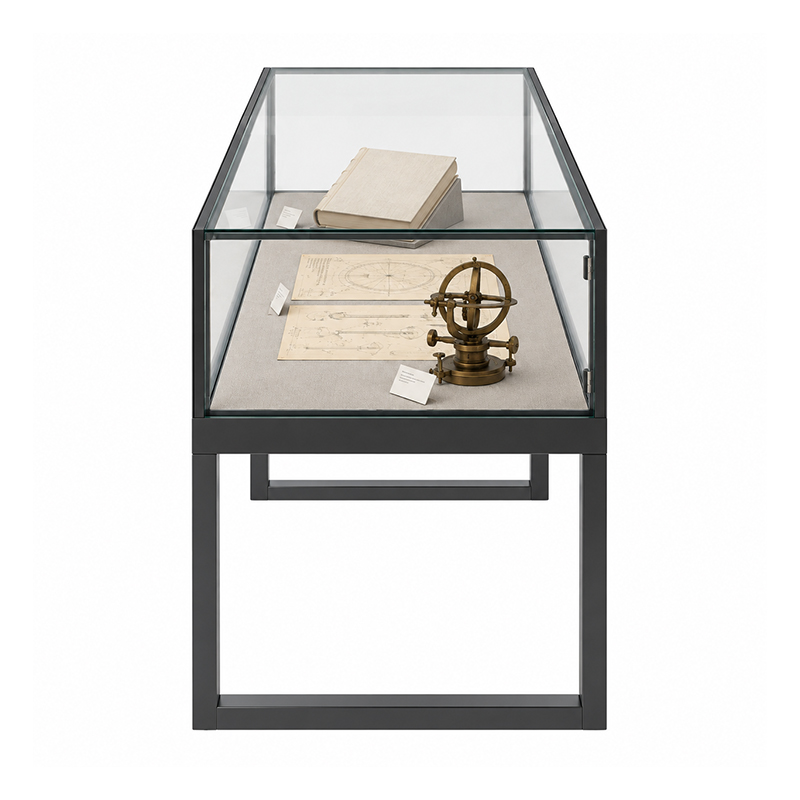 Pedestal glass case with a ceramic sculpture (1)