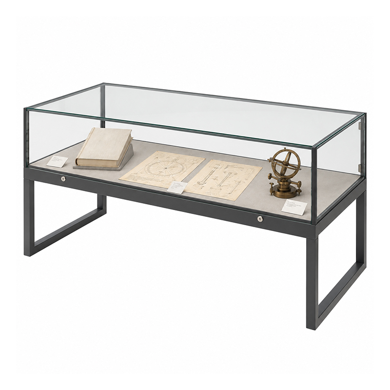 Pedestal glass case with a ceramic sculpture (4)