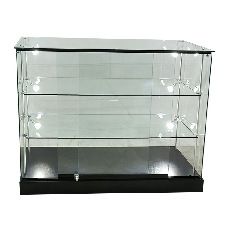 China Retail Display Case Ideas With 2, Lighted Glass Countertop Display Case
