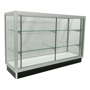 Търговски стъклен шкаф с 2 регулируеми рафта OYEc