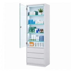 Secure lockable dispensary display case with locking glass door by OYE Showcases (1)