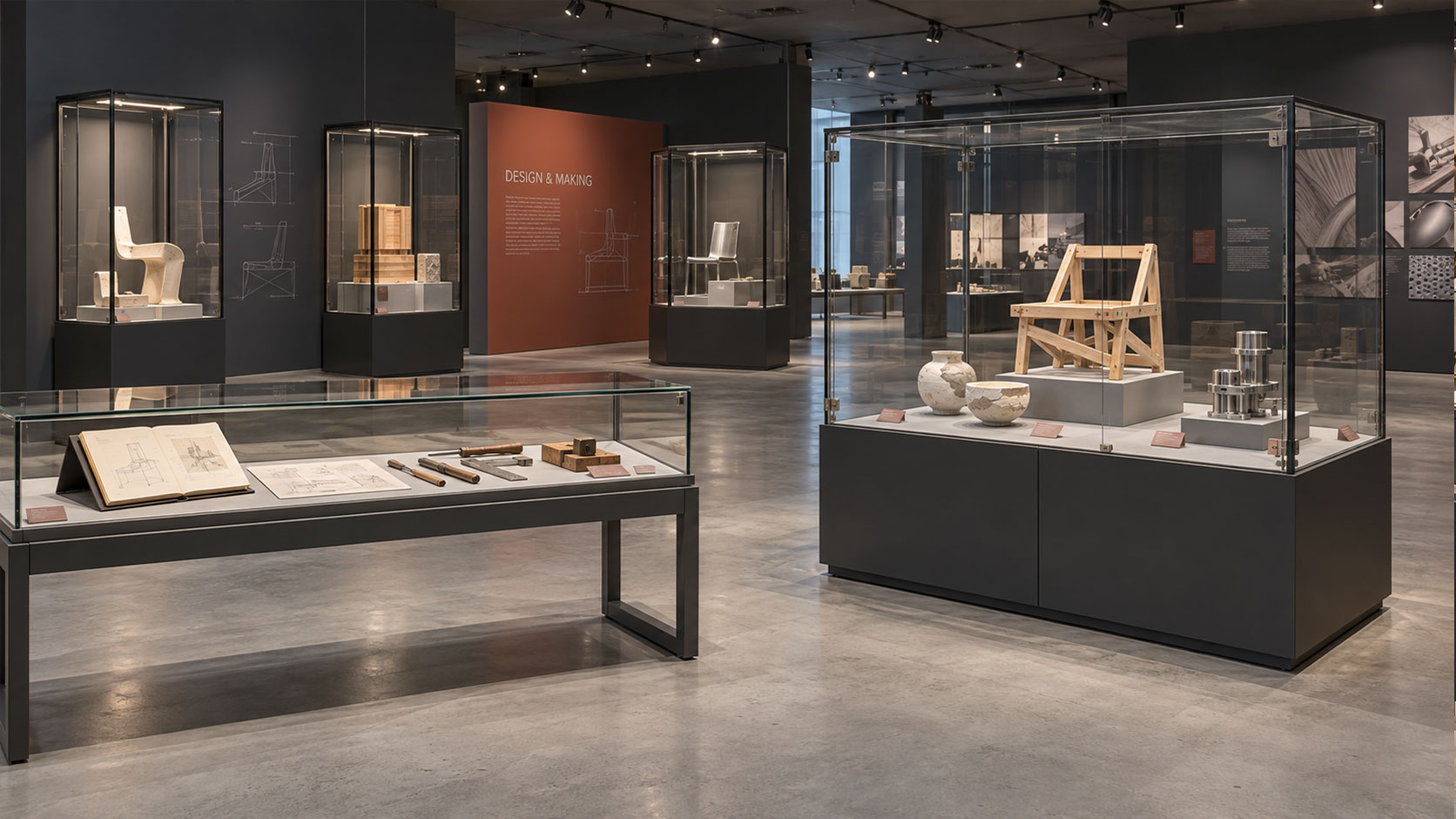 Temporary-exhibition-with-freestanding-glass-cases