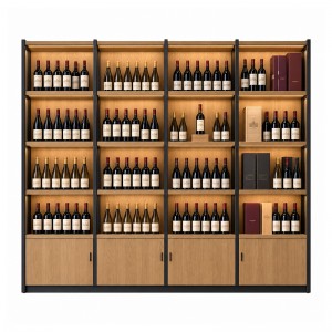 Wall display cabinets with wine bottles (2)