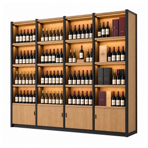 Wall display cabinets with wine bottles (3)