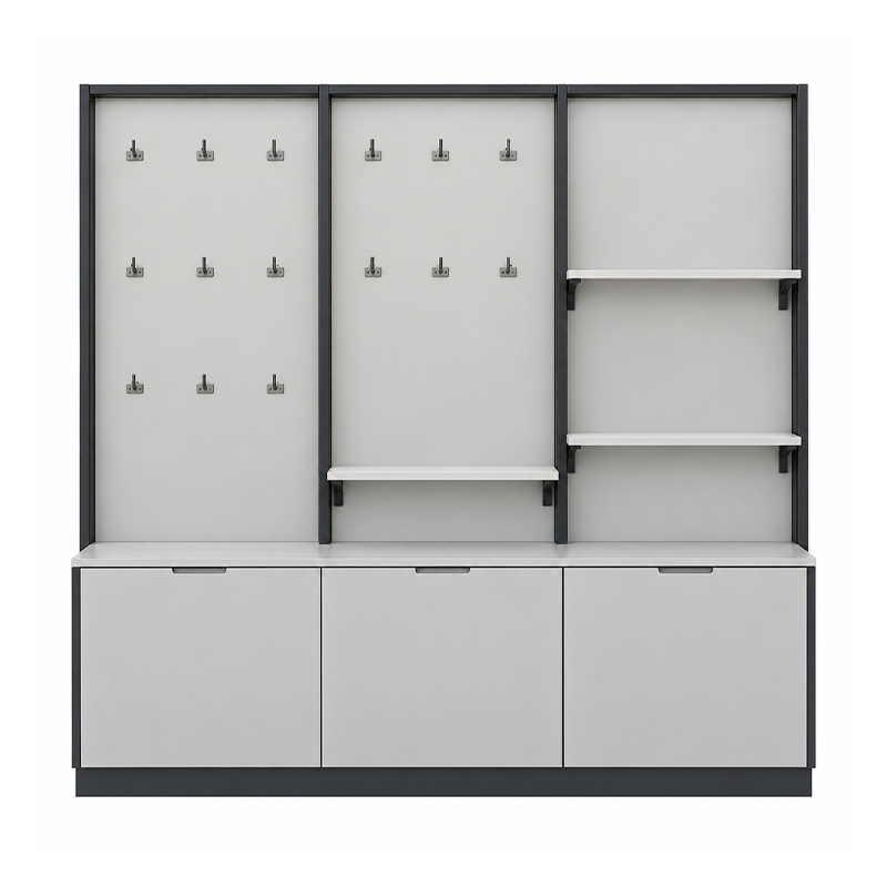 Wall display with packaged electronics accessories (2)