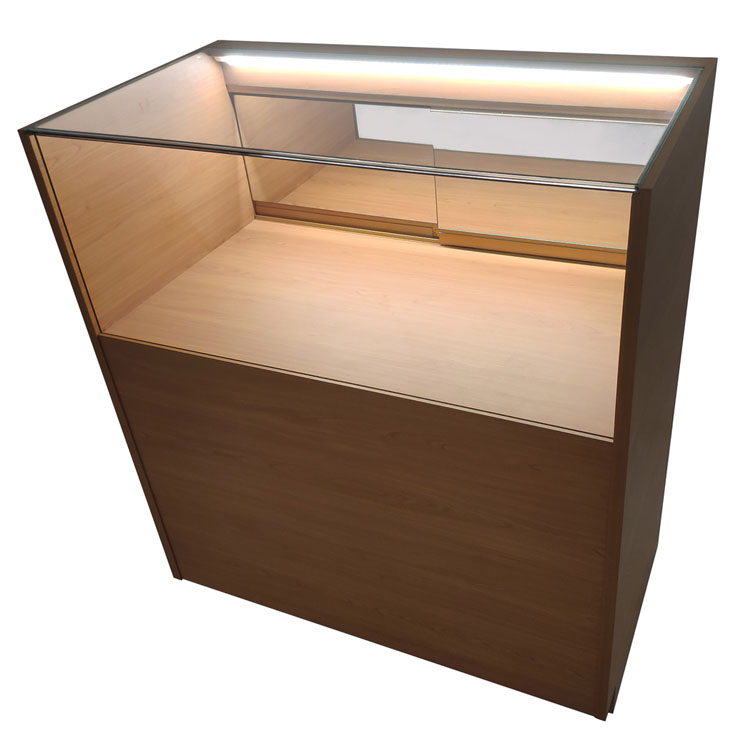 https://www.oyeshowcases.com/wood-and-glass-display-case-with-top-section-side-led-strip-oye-product/