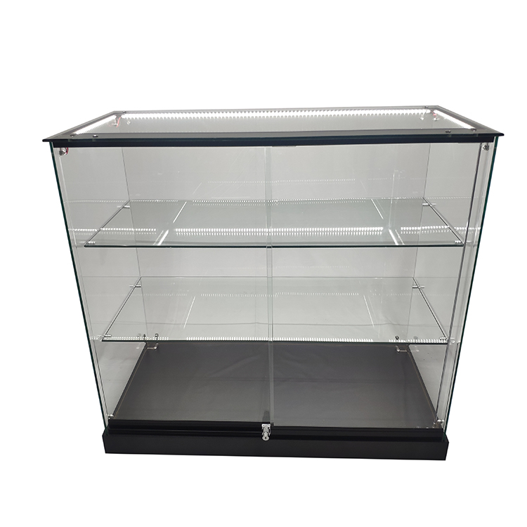Glass retail display case with 2 adjustable shelf,led strips light  |  OYE